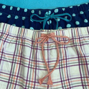 FLIRTITUDE pajama pants elastic waistband decorative drawstring 2 pairs SZ L